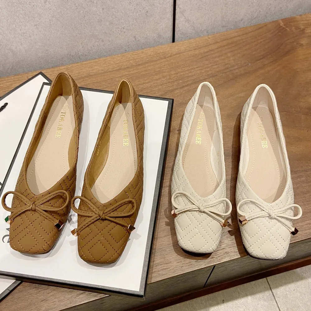 NEW Fashion Brand Women's Ballet Flat Shoes 2022 Spring Summer Bowtie Soft Office Ladies Work Driving Shoes Casual Loafers