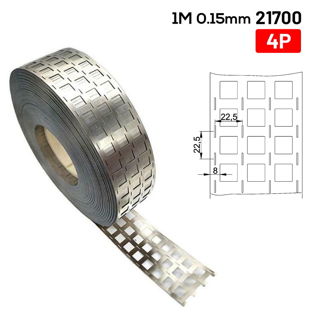 

1M 2P 3P 4P 21700 0.15mm Nickel-plated Steel Strip (22.5 Pitch) Spot Welding Machine Welder Equipment Nickel Belt