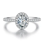 Женское Обручальное Кольцо BOEYCJR, обручальное кольцо из серебра 925 пробы с овальной огранкой, 1 карат, 5*7 мм, D Цвет, Муассанит