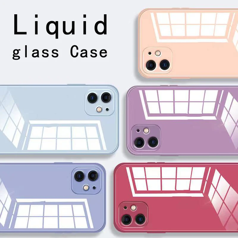 

JOME Official Liquid Tempered Glass Case For iPhone 11 Pro XS Max X XR 7 8 Plus Case For iPhone 13 12 Pro Max Mini SE 2020 Cases