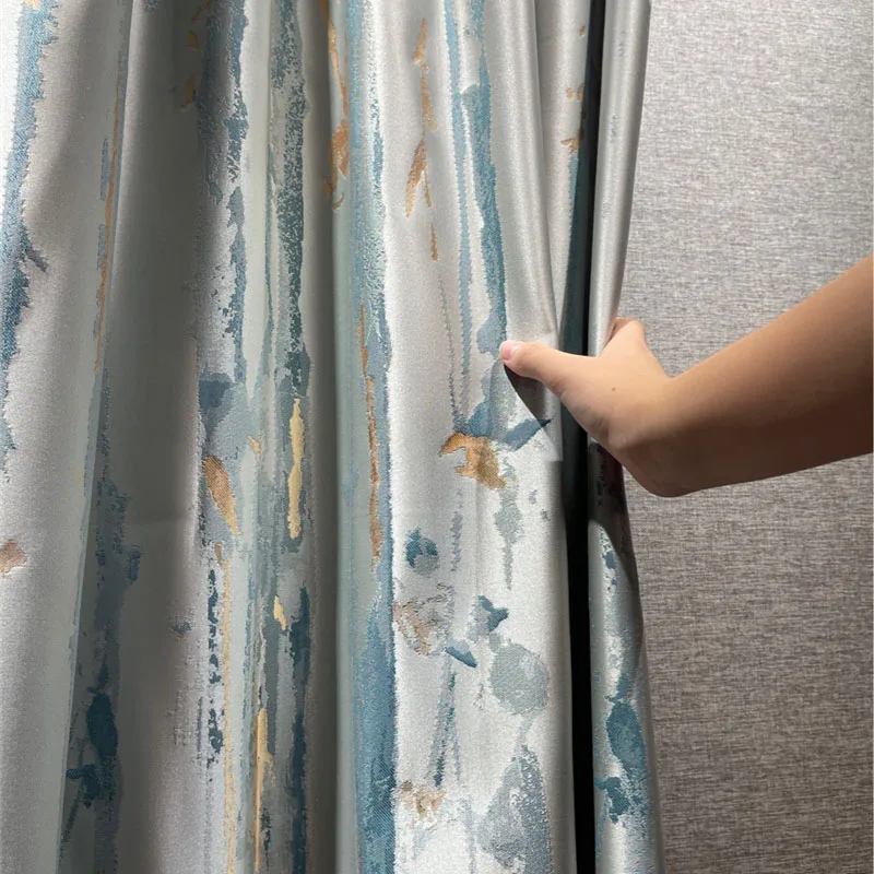 

Luxury ART High-precision Simulation Silk Gold Jacquard Curtains for Living Room Modern Blackout Window Drapes for Bedroom #VT