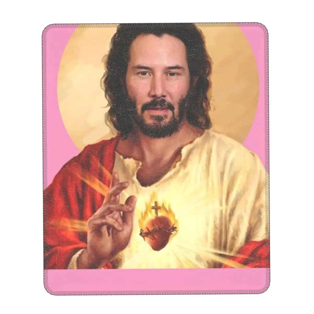 

Customized Gaming Mouse Pad Non-Slip Rubber Base Saint Keanu Reeves Mousepad Office Computer Meme Jesus John Wick Mat