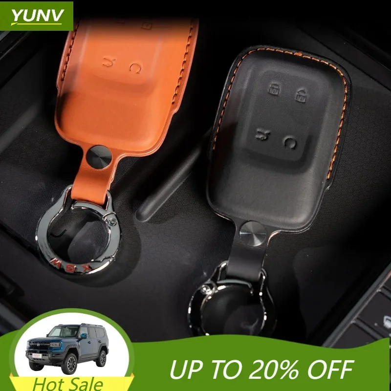Фото Кожаный чехол для ключей YUNV для Chery Jetour G700 2025-2026 с пряжкой из цинкового сплава, модный, элегантный, идеально подходящий, замена, модернизация. №1
