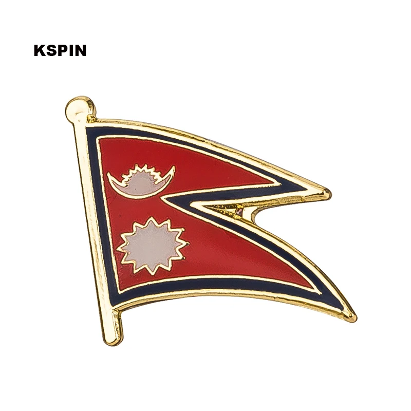 

Nepal Flag Badge Clips Button for Clothes Metal Kawaii Pins in Broochesoches Brooch Icons KS-0140