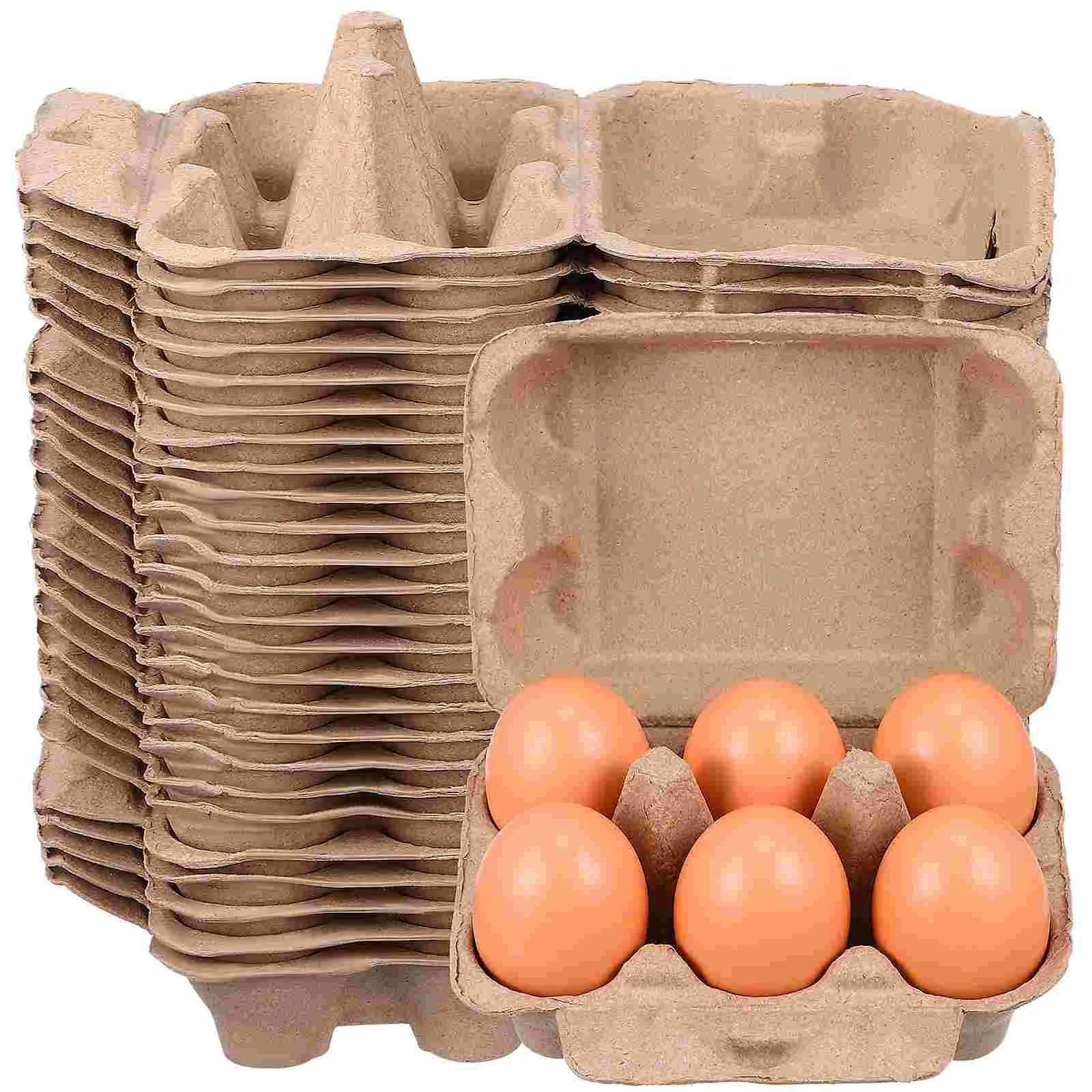 

25pcs Half Dozen Egg Cartons Storage Tray Paper Egg Holders for Home Farmhouse Market