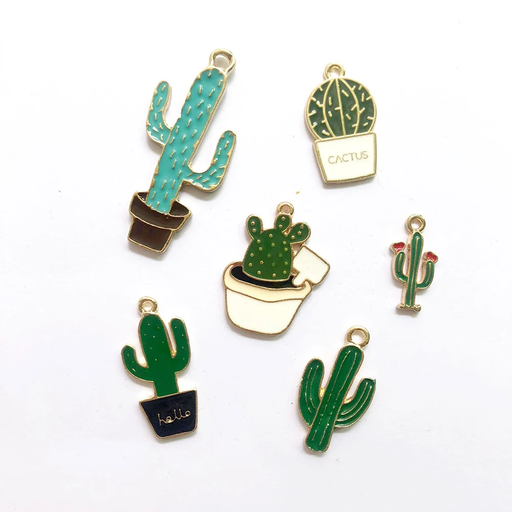 

10 шт./лот подвеска в виде кактуса с зелеными растениями