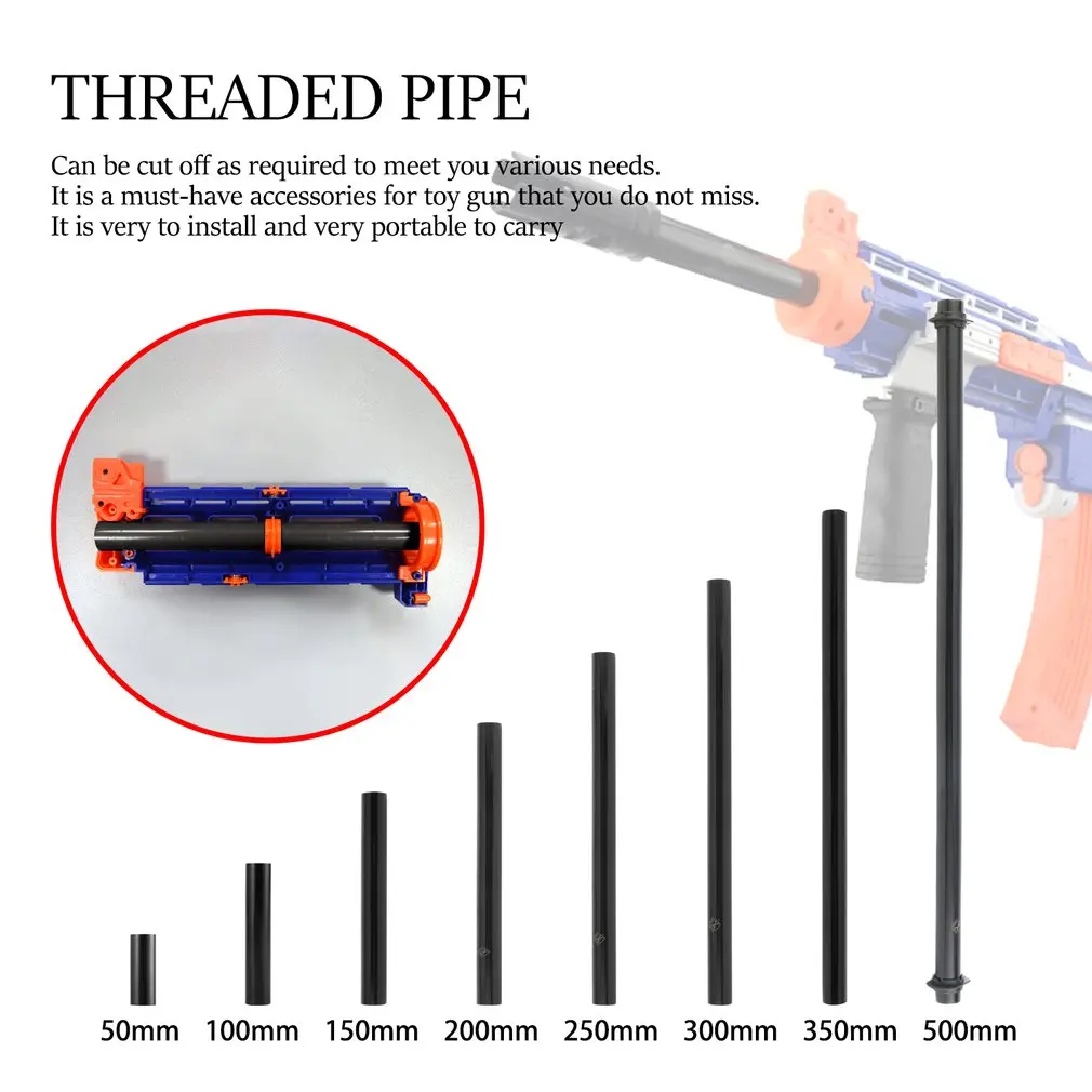 

WOR KER Plastic Barrel Extension Modified Accessories Toy Gun Multi-length Inner Threaded Pipe for Children Gifts