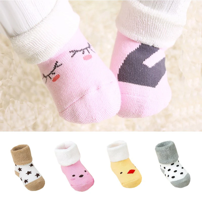 

Baby Socks For Girls Boys 2022 Autumn Winter Newborn Cartoon Socks Warm Toddler Infant Socks Soft Cotton Childern Floor Sock