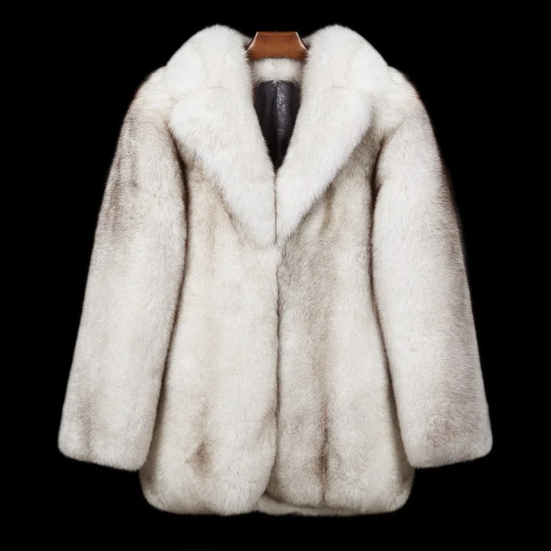 

Fox Fur Coat Men's Mid-length Whole Leather New Winter Thick Haining Fur Coat Men Coat Men Clothing Coat Wool Coat