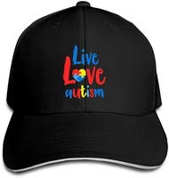 live love autism unisex sandwich cap sports cap