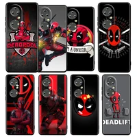 marvel avengers deadpool for huawei p50 p20 p30 p40 5g p10 pro lite e plus p9 lite mini silicone soft tpu black phone case cover