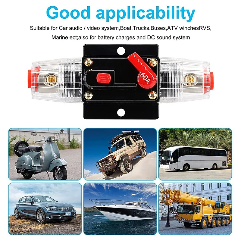 Держатель предохранителя постоянного тока 12–24 В аудиовыключатель встроенные