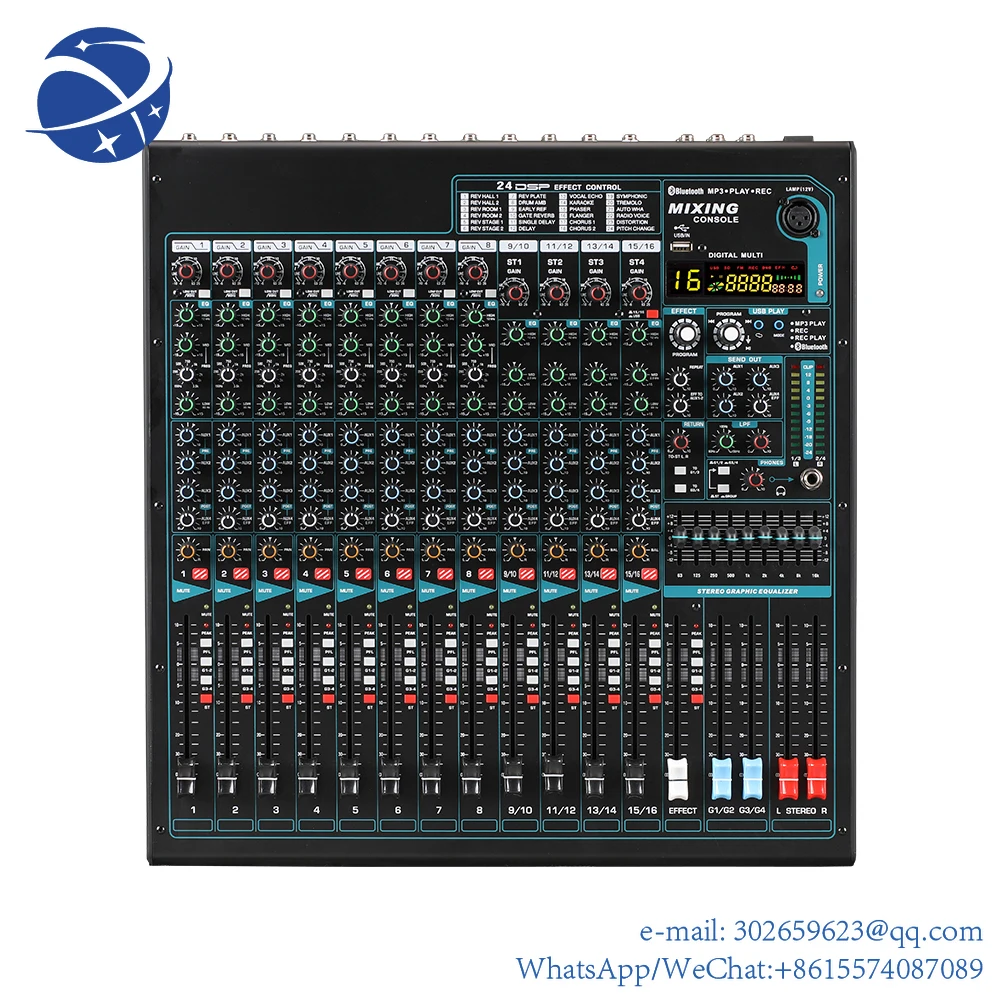 

9-сегментный EQ 16-канальный микшер, звуковое музыкальное оборудование, микшерная консоль, контроллер dj/звуковая магнитола
