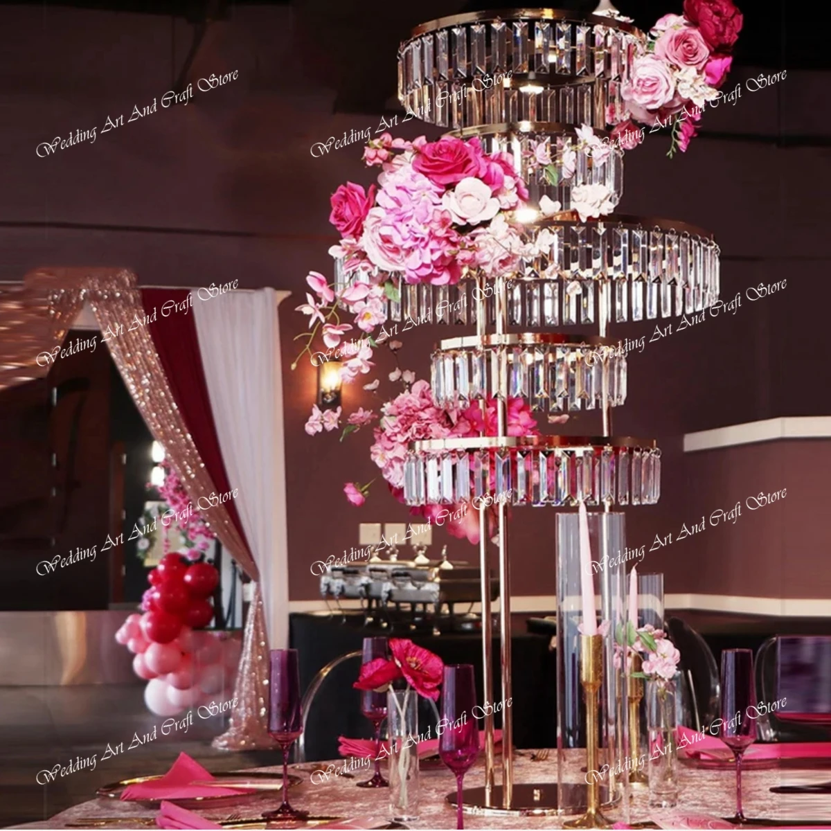 3 шт./5 шт. золото/серебро) 60 см/150 см) акриловая свадебная центральная часть не