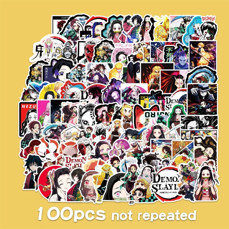 

Anime Stickers Demon Slayer Stickers 50/100Pcs Notebook Mobile Phone Water Cup Refrigerator Luggage Laptop Sticker Decal Toy Kid