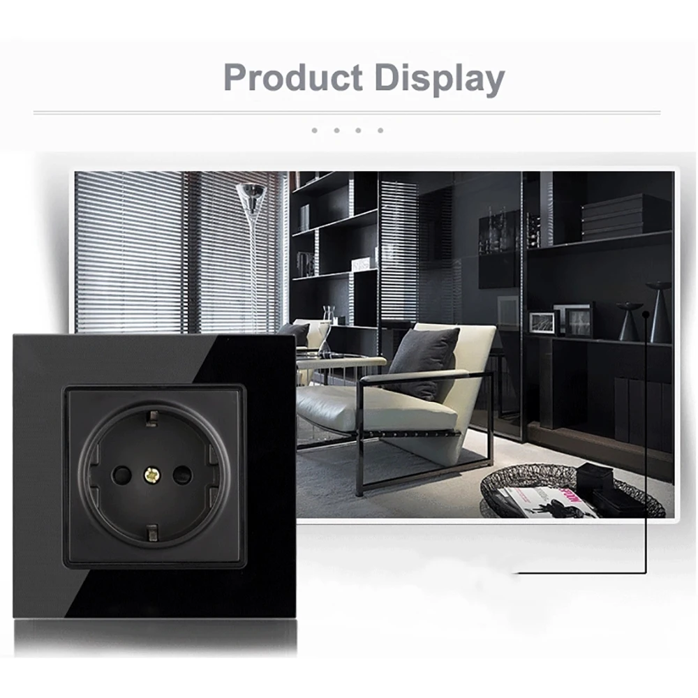 Настенные розетки для электрической панели из закаленного стекла