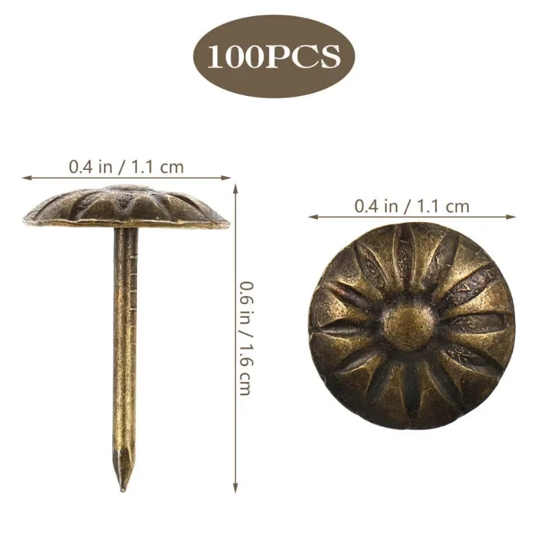 100 шт. заклепки античные декоративные круглые наконечники для крепления мебели
