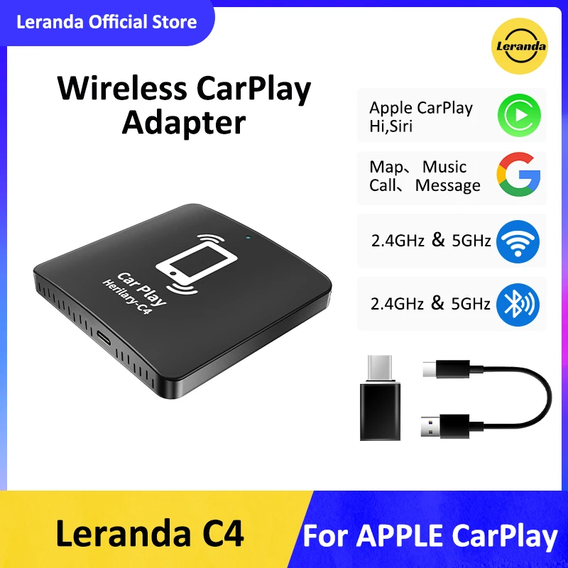 

Hot Sale Leranda C4 USB Wireless CarPlay Dongle Mirrorlink Car Multimedia Player Bluetooth Auto Connect Car Intelligent System