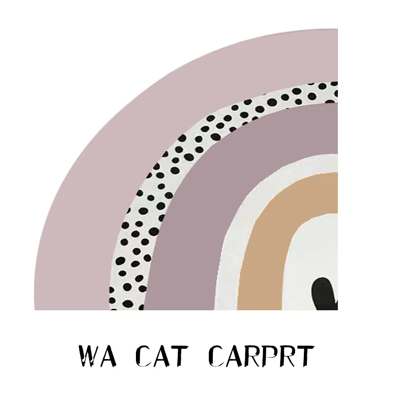 

Rainbow fan-shaped corner rug home quarter round rug children's reading area floor mat home