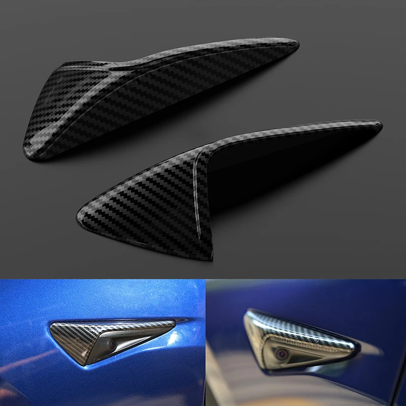 

Tesla Model 3/Y 2017-2022 Camera Mirror Indicator Cover ABS Plastic Turn Signal Side Marker Indicator Cover Carbon Fiber Cap