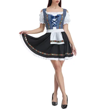 German Oktoberfest Dress Set For Women Stage Performance Beer Ladies Halloween Costume Women'S Cosplay Dress Vintage Maid Dress 1