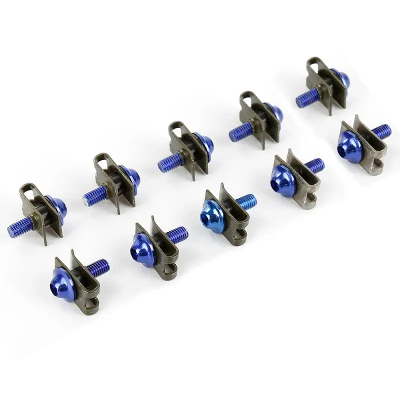 

10pcs M5 5mm Car Fairing Bolts Fastener Clips Aluminium Screw Metal Nuts and Bolts Parts Auto Motorcycle Scooter Accessories