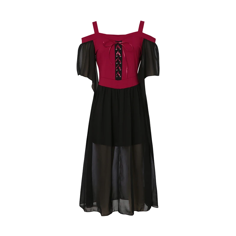 Женское платье с открытыми плечами на Хэллоуин вырезом лодочка и