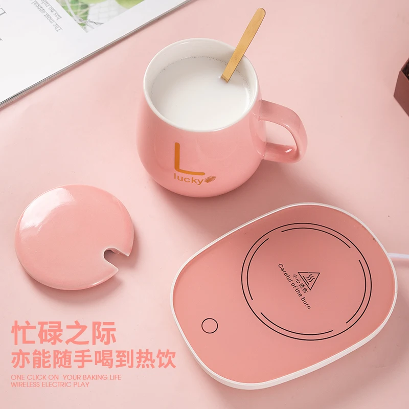 Winter Coffee Cup Insulation Pad Heater Roller Coaster Constant Temperature Heating Electric Set Milk Tea Water Home Office Gift enlarge