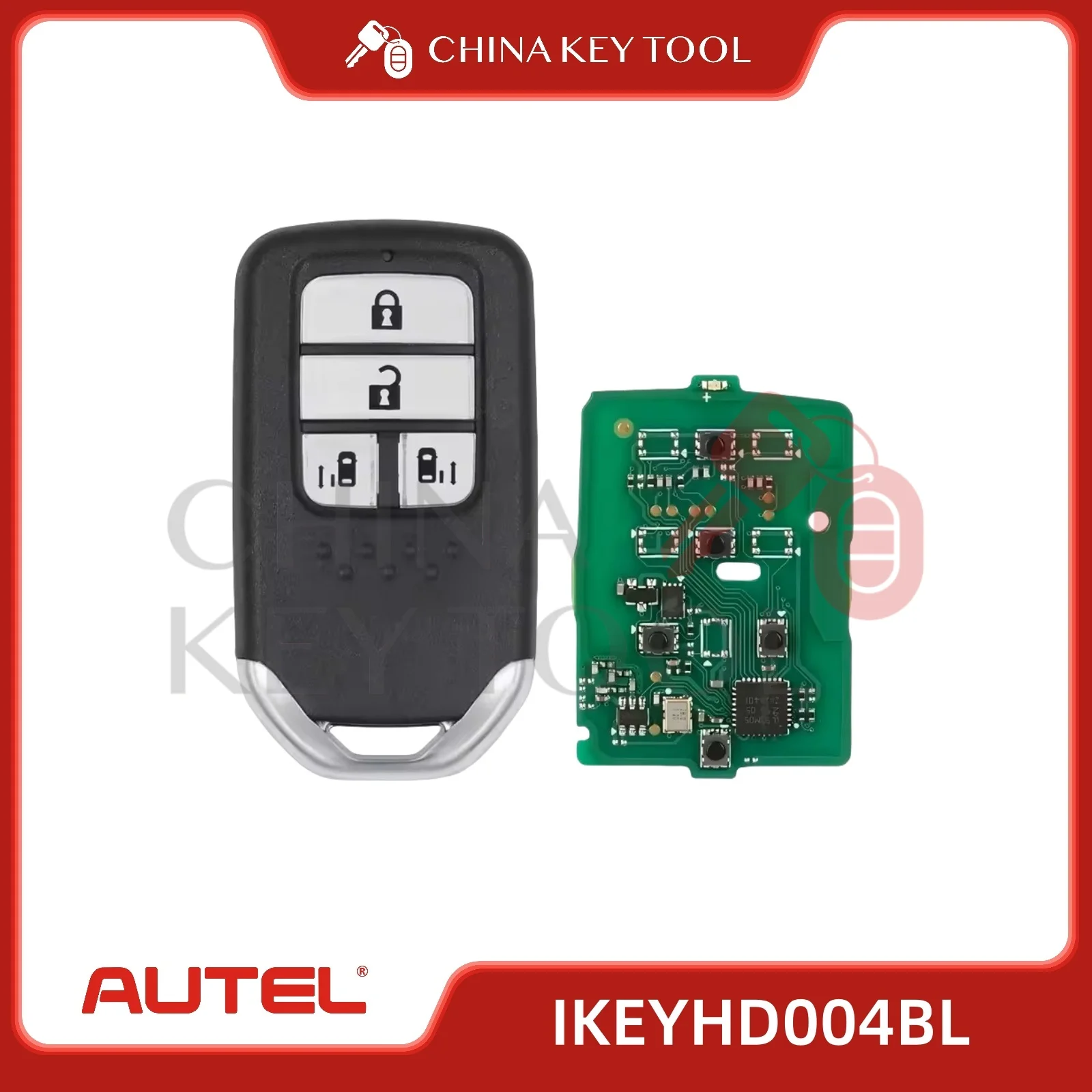 

1 шт. Autel IKEYHD004BL HD004BLуниверсальный умный дистанционный ключ 4 кнопки для Honda для Autel смарт-ключ для KM100 IM508 IM608 KM100E