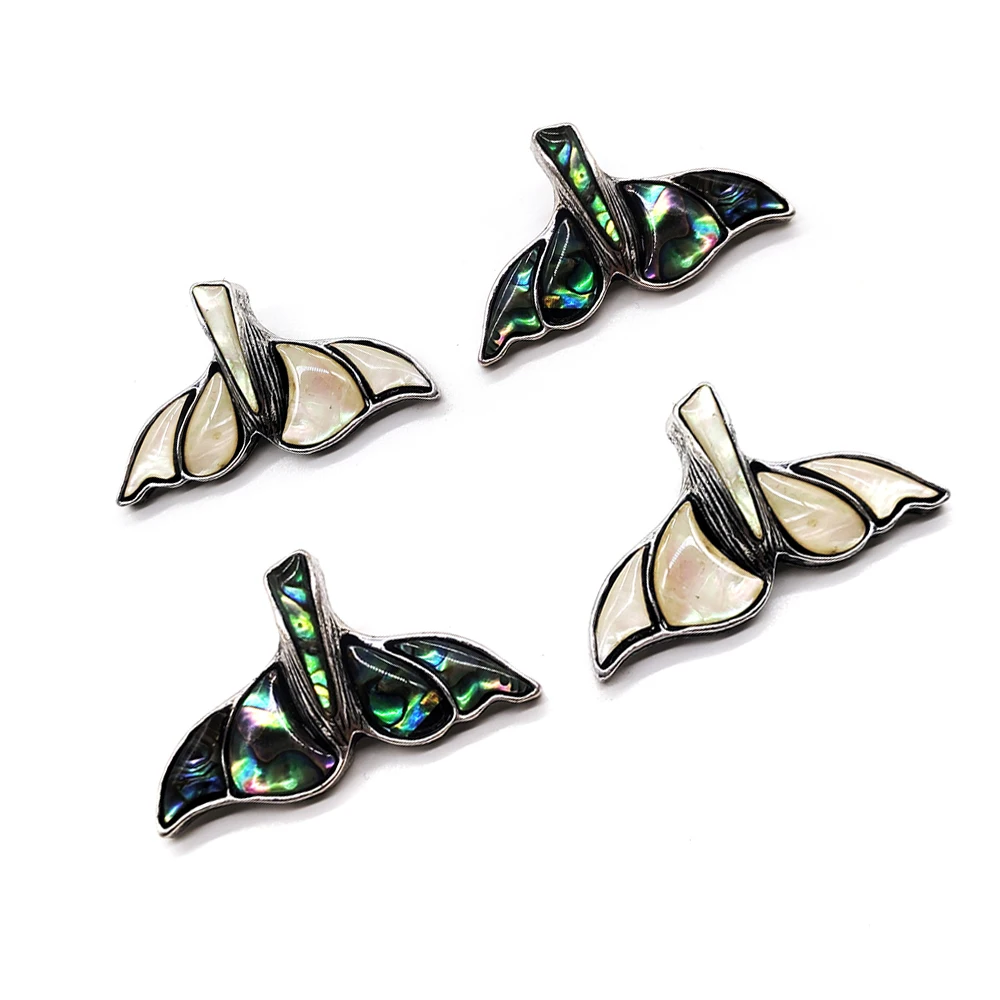 

Natural Shell Brooches Pendants Whale-tail Shape Alloy Lapel Pins for Women Banquet Party Weddings Badge Jewelry Accessories