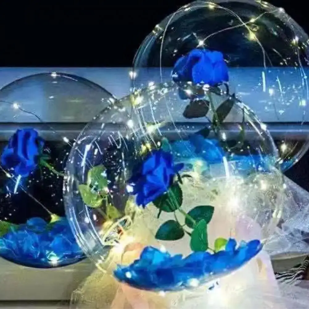

Pretty Bobo Balloon Luminous Distinctive Add Romantic Touch LED Flower Balloon Bouquet Balloon Flower Balloon 1 Set