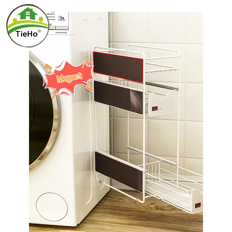 

Household Magnetic Storage Rack Bathroom Laundry Refrigerator Side Storage Organizer Multi-layer Storage Holder Home Accessories