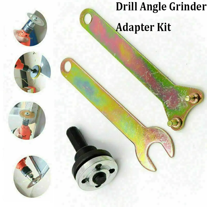 

Drill Angle Grinder Mandrel Adapter Disc Holder Kit Spanner Set M10/16mm Hole 5P Tool Accessories Herramientas Carving Tools