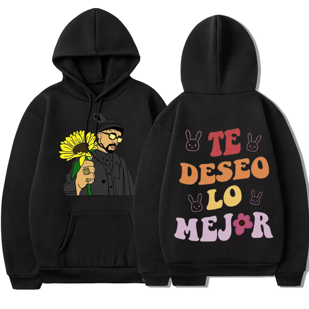 

Bad Bunny El Ulitimo Tour Del Mundo Te Deseo Lo Mejor Print Hoodie Streetwear Autumn Oversized Long Sleeves Sweatshirts Unisex