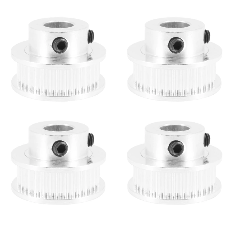 

4X Aluminum GT2 36 Teeth 8Mm Bore Timing Belt Pulley Flange Synchronous Wheel For 3D Printer
