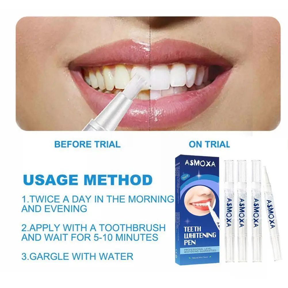 

2/4pcs Teeth Whitening Pen Cleaning Brightening Refreshing Remove Teeth Hygien Tooth Serum Plaque Coffee Stains Wine Instan Q3I0