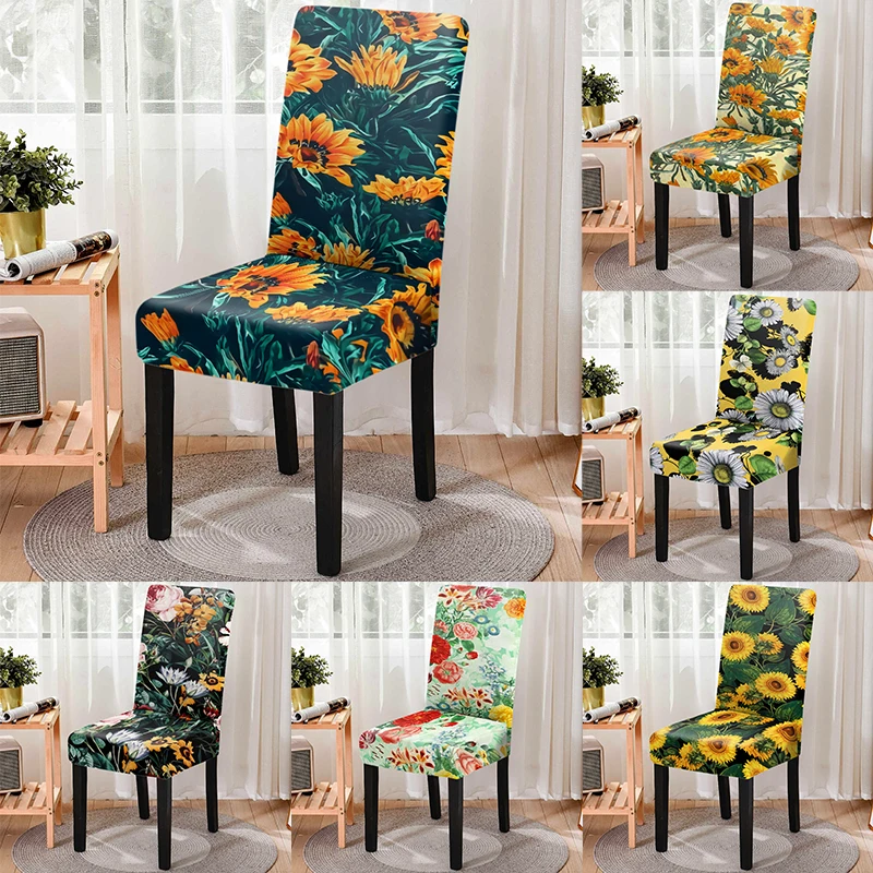 

3D Colorful Floral Print Chair Cover Dustproof Anti-dirty Removable Office Chair Protector Case Chairs Living Room Vanity Chair