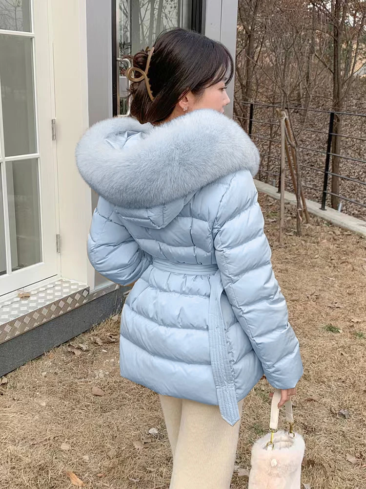 Новая зимняя одежда Женская свободная модная пуховая куртка средней длины парка