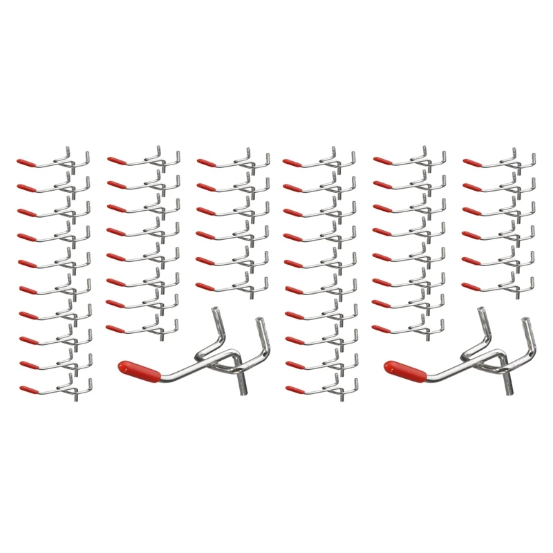 

50X Single Pegboard Hooks 50Mm Board Slat Wall Retail Display Shop Peg Fits 25Mm