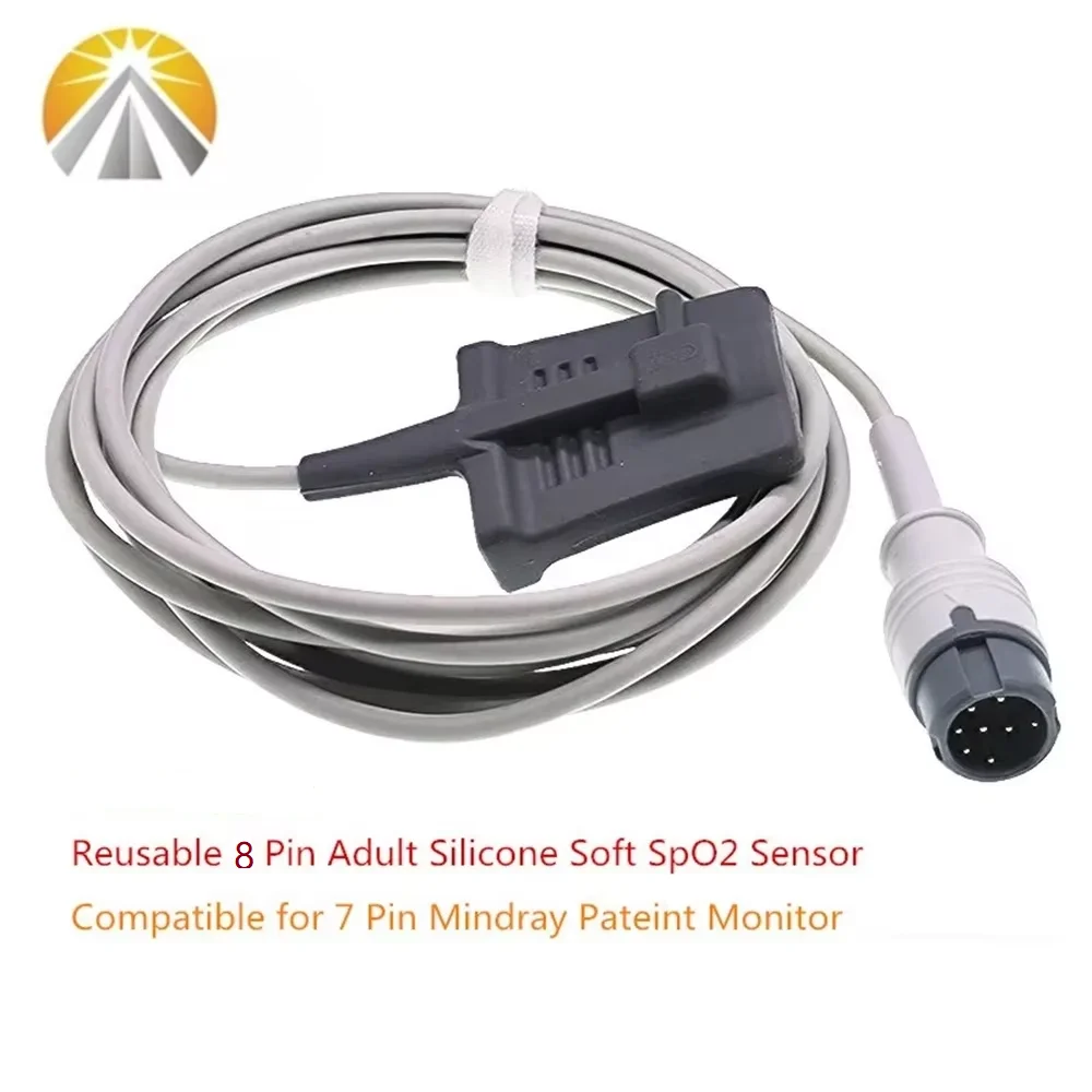 Фото Многоразовый 8-контактный датчик SpO2 для мониторов пациента Mindray Beneview T5, T6, T8, iPM-9800, iMEC-8, iMEC-10, OXI-MAX Tech №1