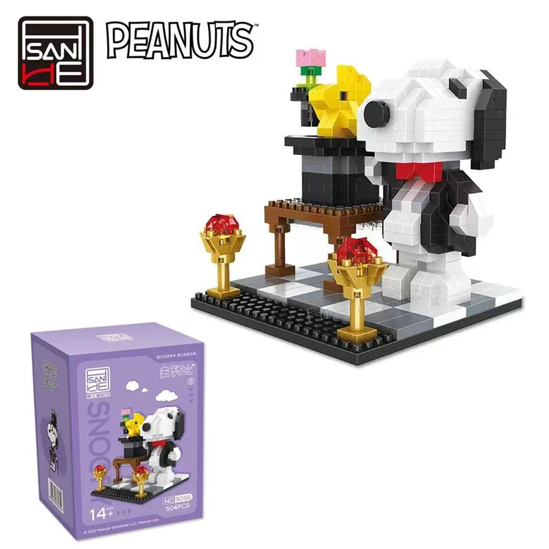 Peanuts Snoopy Аниме Натуральный Arachis Мини-строительные Блоки-развивающие Игрушки Для