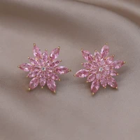 2022 new senior design fashion jewelry luxury zircon flower for women korean fashion earring daily birthday party jewelry gifts