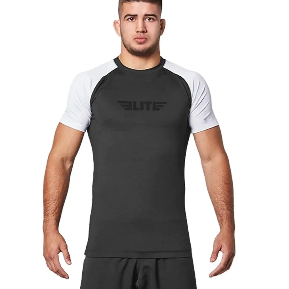 Men's Short Sleeve Jiu Jitsu BJJ Rash Guard Shirts Boxing Shirts Wrestling Race Costume Quick Dry Breathable Lightweight Tops