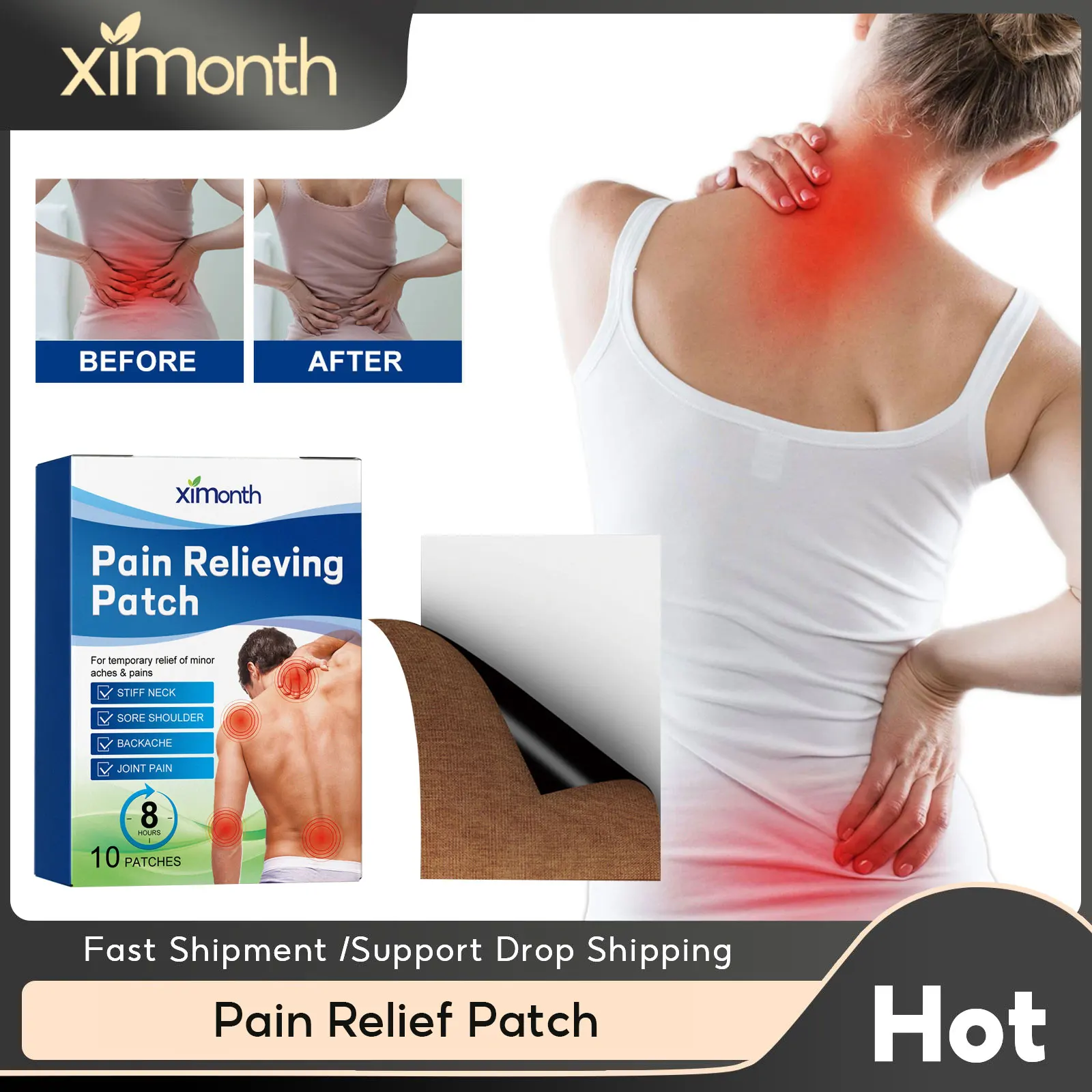

Shoulder Pain Relief Patches Neck Waist Back Ache Arthritis Treatment Joint Inflammation Muscles Ache Sprain Analgesic Stickers