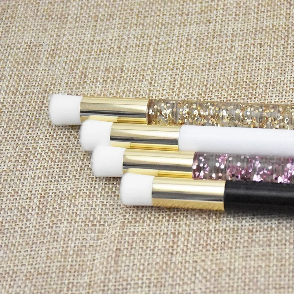

Professional Eyelash Extension Shampoo Cleaning Brush Pink Shining Eye Lash Lift Foam Cleaner Brushes Nose Face Clean Tools