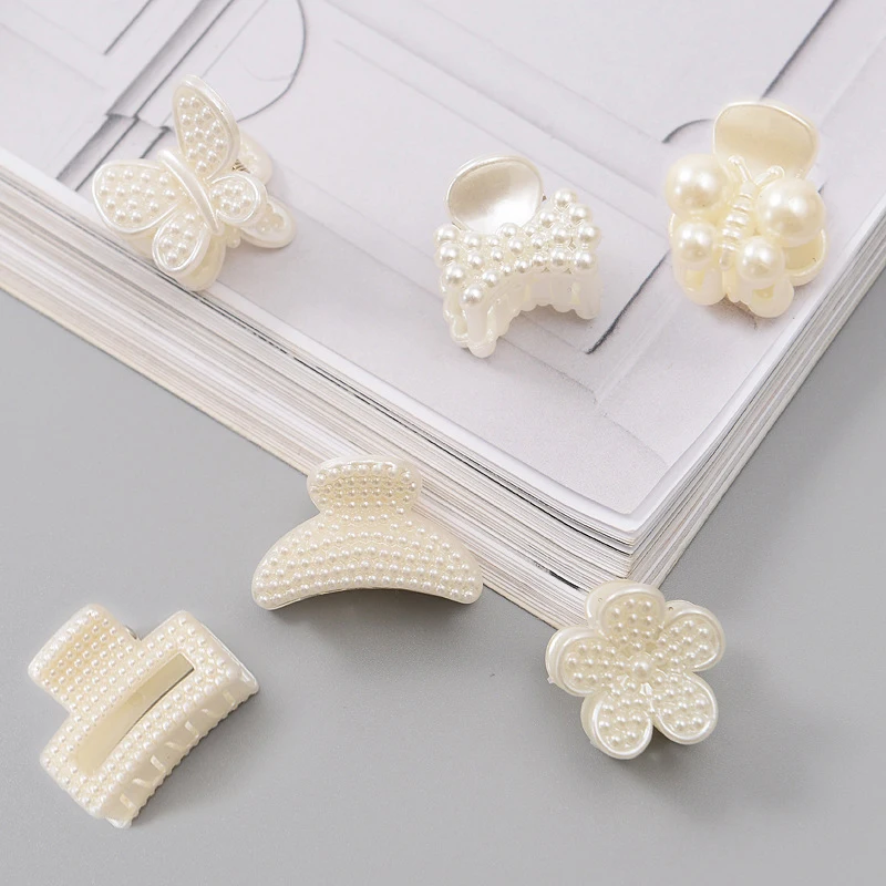 

10PCs/lot Mini Flower Rabbit Fake Pearl Hair Claws for Women Ins Simple Hair Clips Fashion Hairpins Headdress Hair Accessories