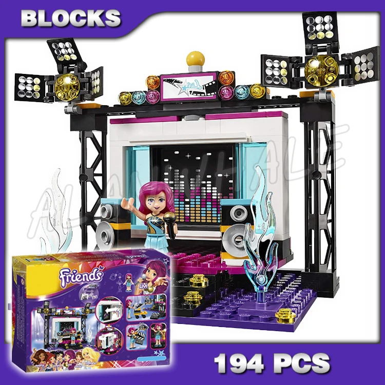 

194pcs Friends Super Pop Star TV Studio Olivia Andrea Stage 10538 Building Brick Blocks Model Toys Compatible with