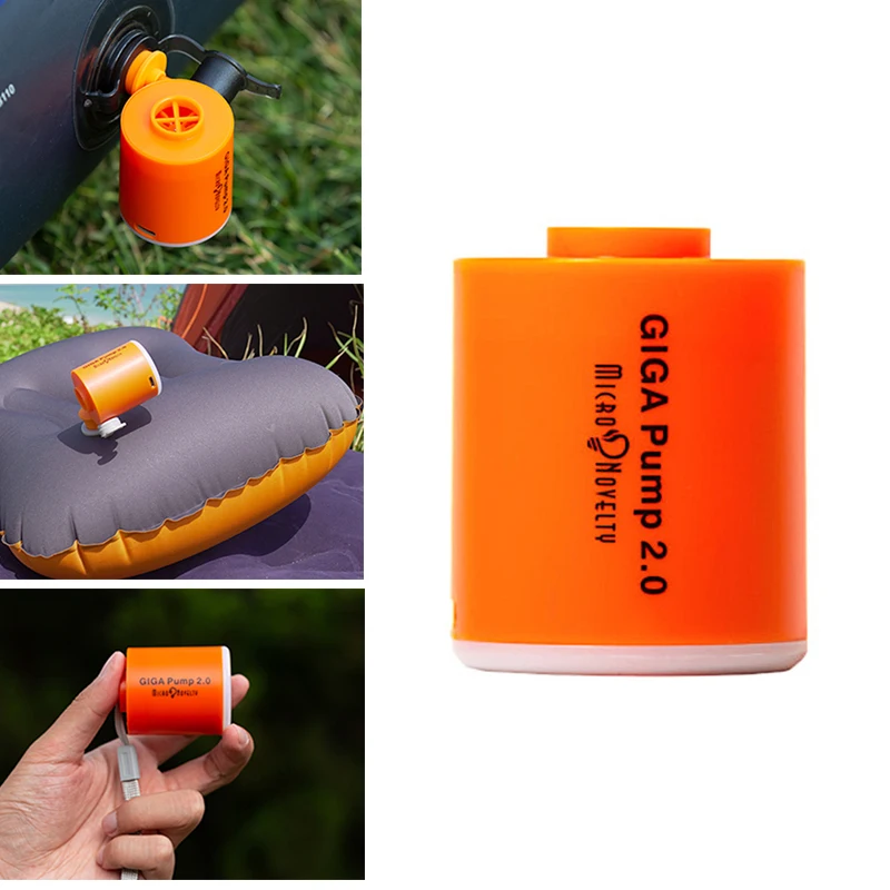 

GIGA Pump 2.0 Mini Air Pump For Mattress Mat Camping Outdoor Portable Electric Inflator Swimming Ring Vacuum Pump with 5 Nozzles