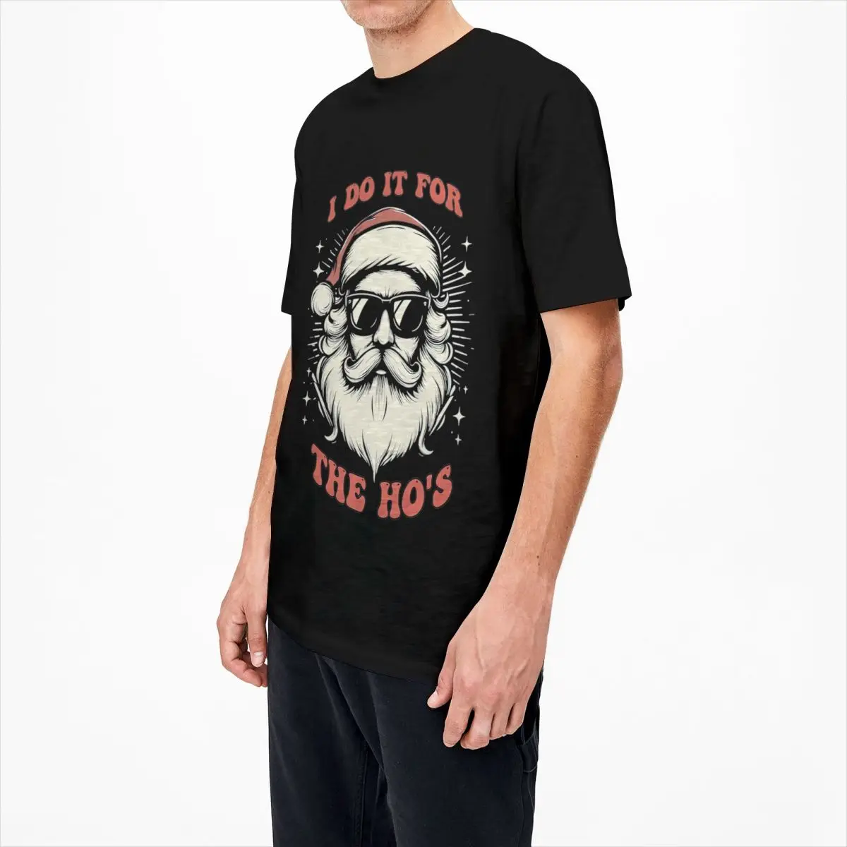 Футболка I Do It For The Hos Футболки из чистого хлопка Забавные рождественские футболки
