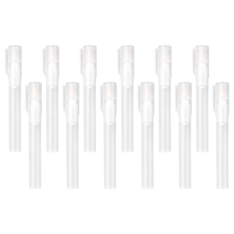 

12Pack 6/3 Mm Empty Fillable Blank Paint Touch Up Pen Markers Round Tilted Head Paint Marker Pens For Art Painting Kit